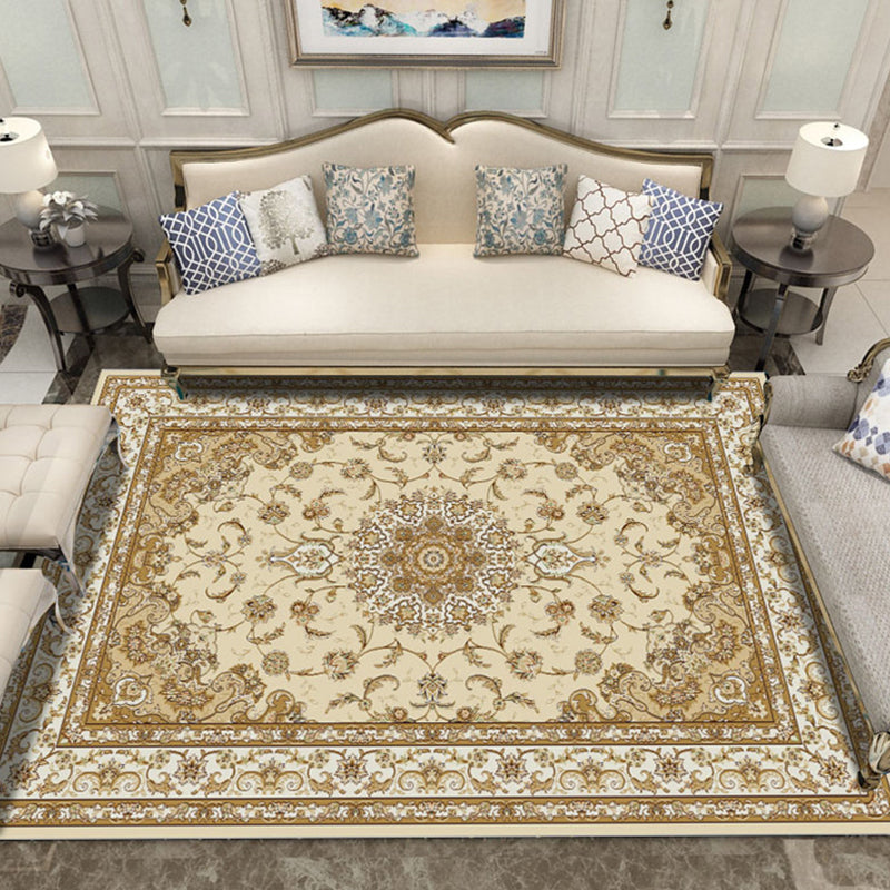 BowLift | Multicolored Living Room Rug Olden Floral Print Rug Polyester Non-slip Machine washable Rug