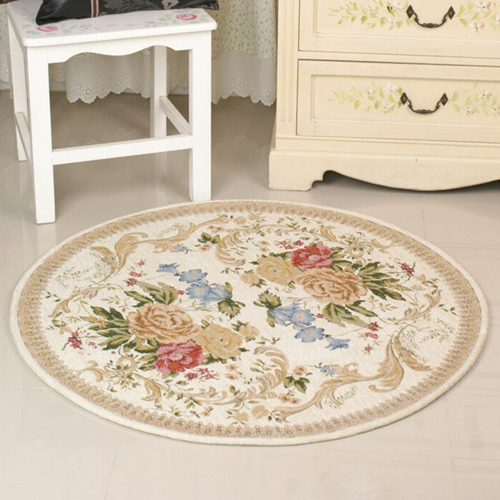 BowLift | Fancyn Multicolored Olden Carpet Synthetic Floral Printed Indoor Rug Non-Slip Back Stain Resistant Rug for Bedroom