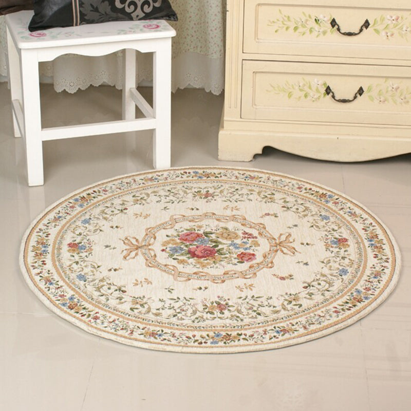 BowLift | Fancyn Multicolored Olden Carpet Synthetic Floral Printed Indoor Rug Non-Slip Back Stain Resistant Rug for Bedroom