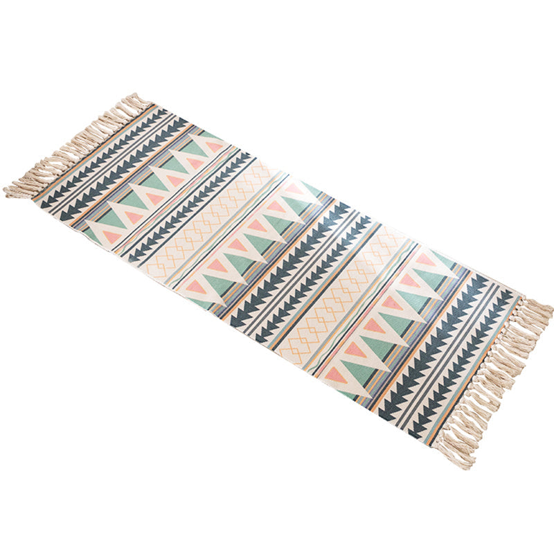 Modern Bedroom Rug Multicolored Geometric Pattern Rug Made of Cotton Pet Friendly Machine Washable Indoor Rug | Bowlift
