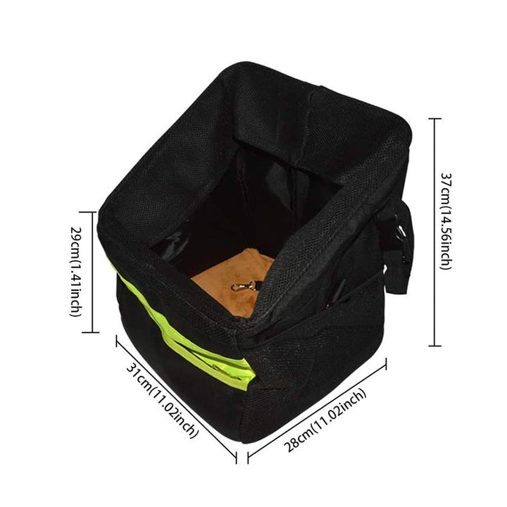 front-mount urban bike pet carrier basket with high-visibility strip padded foam walls quick-release mount and internal safety leash Bowlift