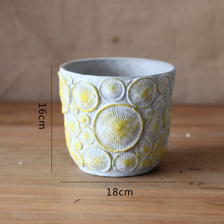 Decorative flower vase made of ceramic with relief structure Bowlift
