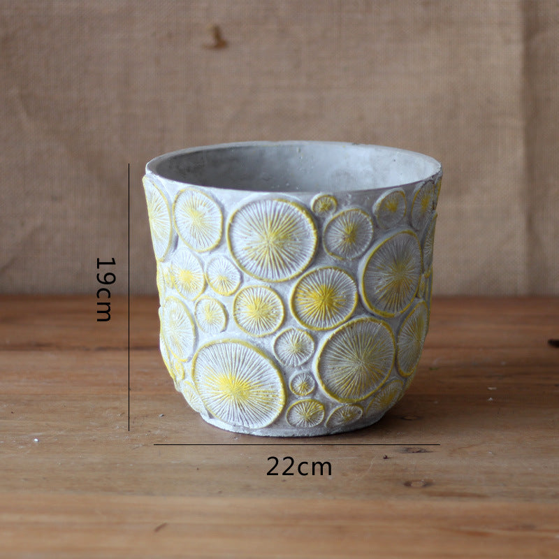 Decorative flower vase made of ceramic with relief structure Bowlift