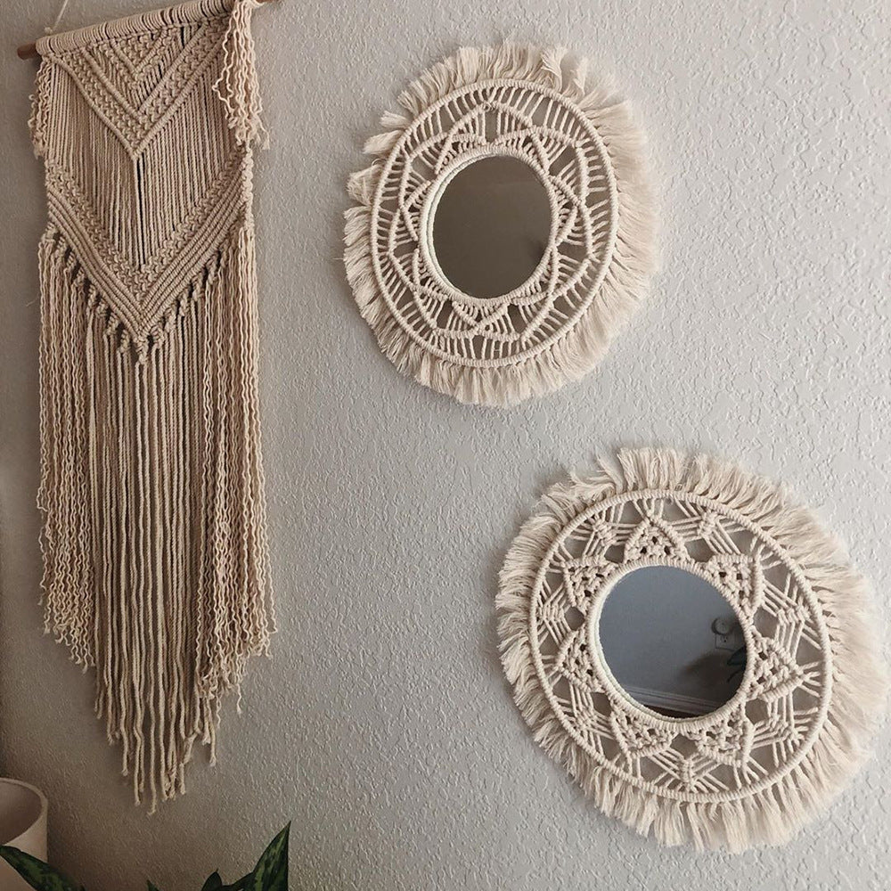 Decorative Macrame Wall Mirror Bowlift