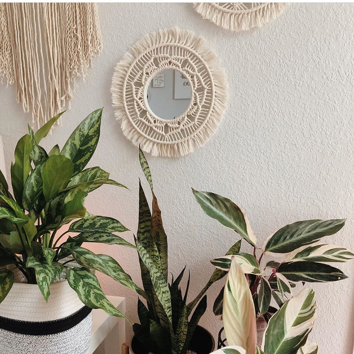 Decorative Macrame Wall Mirror Bowlift