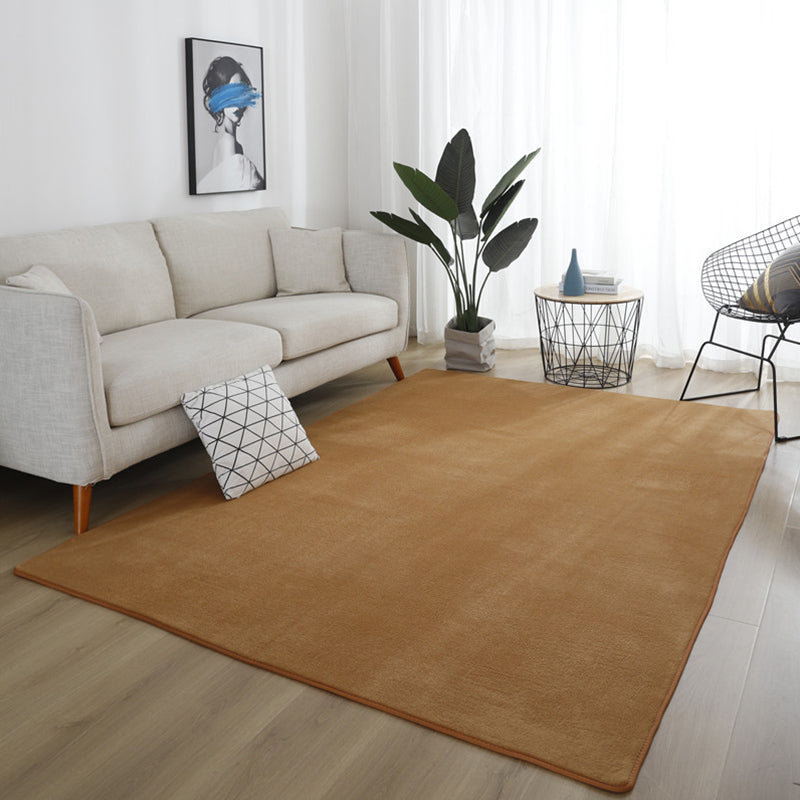 Simple Living Room Rug Multicolored Solid Color Rug Cotton Non-Slip Backing Easy Care Indoor Rug | Bowlift