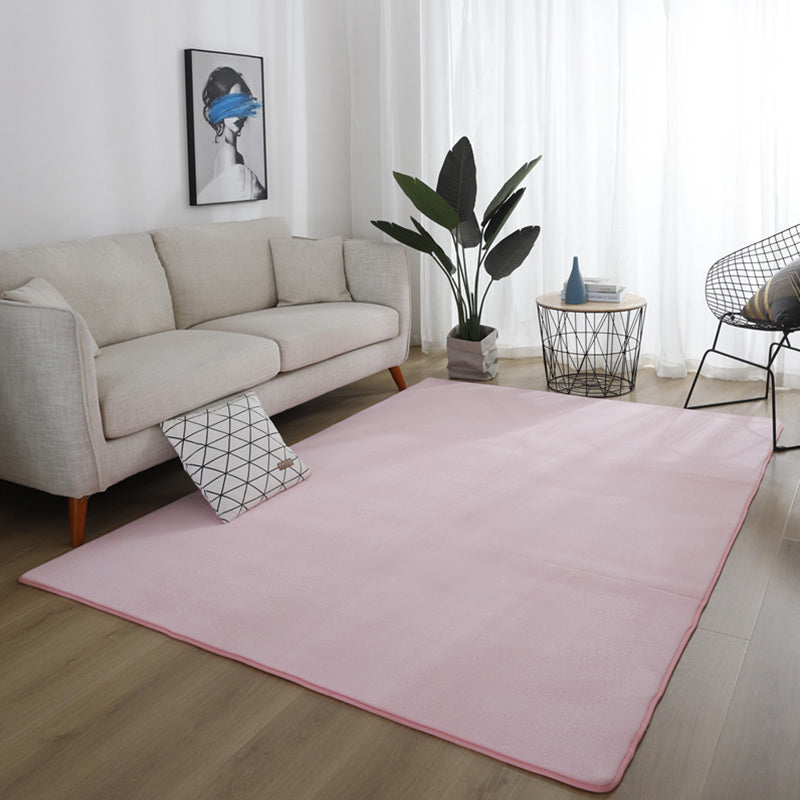 Simple Living Room Rug Multicolored Solid Color Rug Cotton Non-Slip Backing Easy Care Indoor Rug | Bowlift