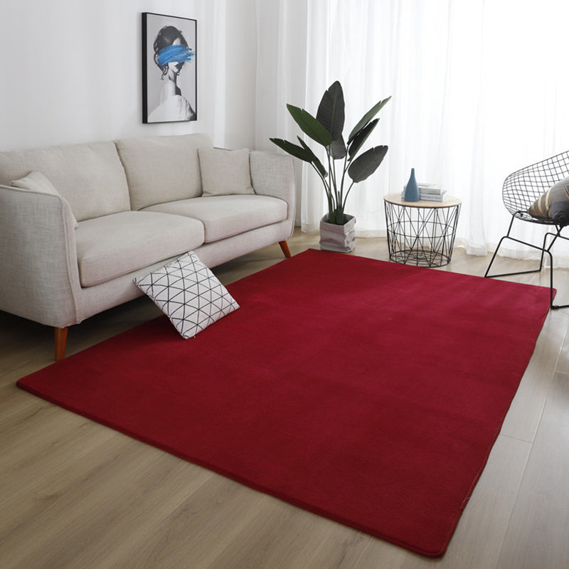 Simple Living Room Rug Multicolored Solid Color Rug Cotton Non-Slip Backing Easy Care Indoor Rug | Bowlift