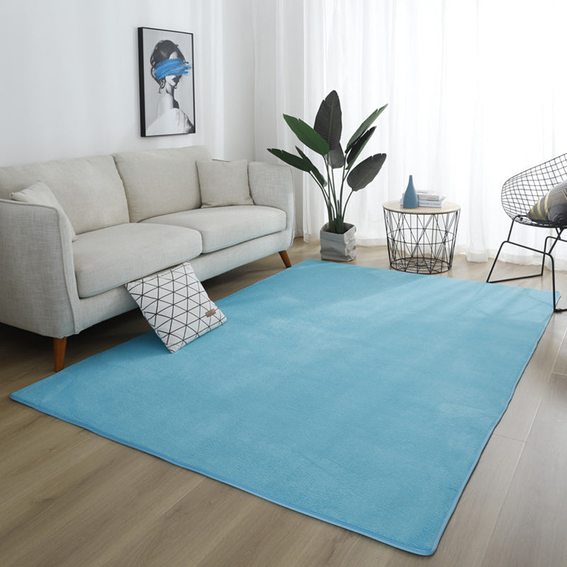 Simple Living Room Rug Multicolored Solid Color Rug Cotton Non-Slip Backing Easy Care Indoor Rug | Bowlift