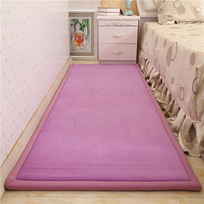 Modern solid color rug Multicolored cotton blend rug Easy care Pet friendly area rug for the living room | Bowlift