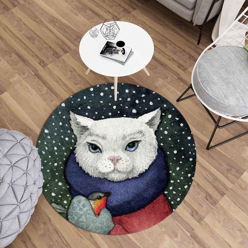 Modern living room rug Multicolored rug with animal print Polyester Non-slip backing Easy-care rug | Bowlift