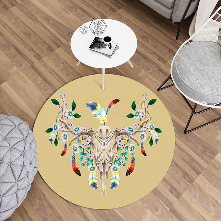 Modern living room rug Multicolored rug with animal print Polyester Non-slip backing Easy-care rug | Bowlift