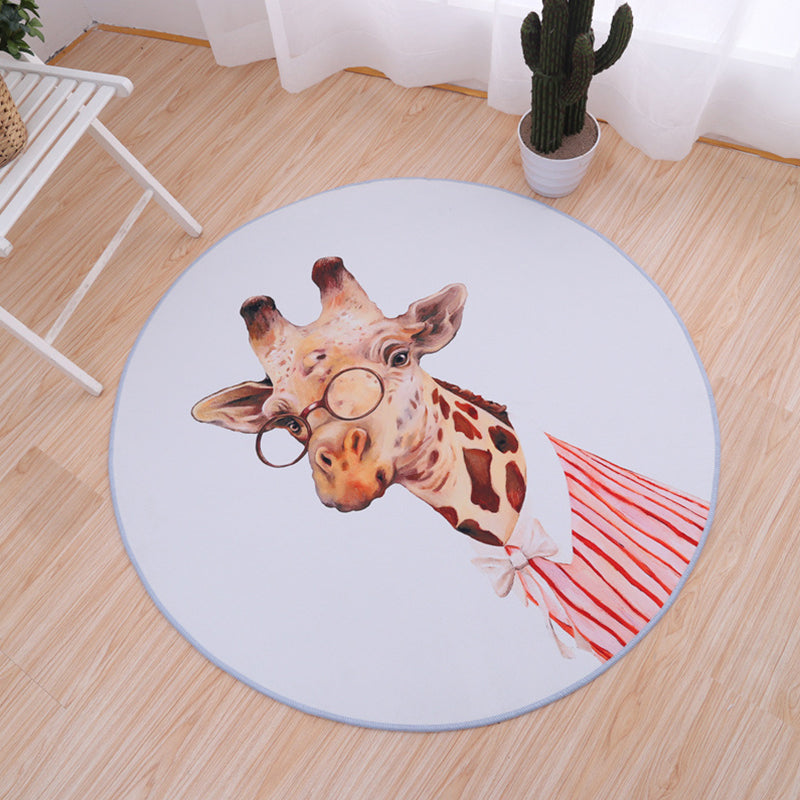 Sweet Bedroom Rug Multicolored Animal Print Rug PVC Easy Care Stain Resistant Indoor Rug | Bowlift