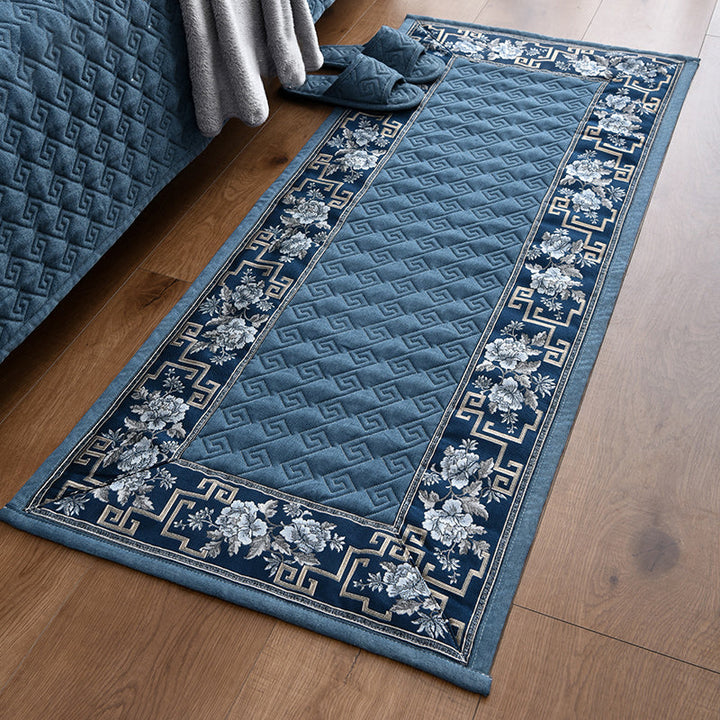 BowLift | Multi-colored Asia Rug Polypropylene Flower Print Carpet Non-slip Backing Pet-friendly Carpet for Bedroom