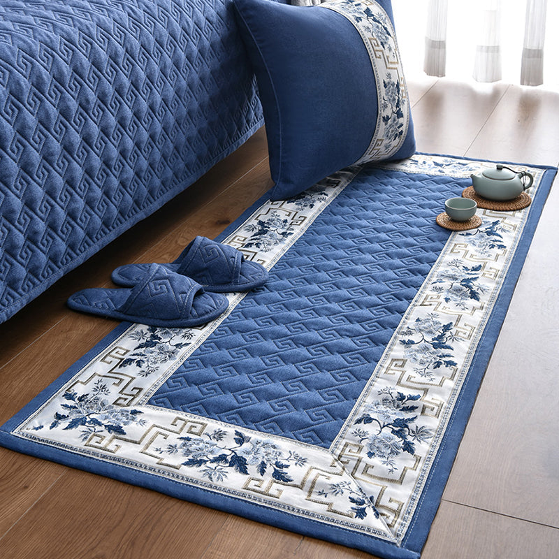 BowLift | Multi-colored Asia Rug Polypropylene Flower Print Carpet Non-slip Backing Pet-friendly Carpet for Bedroom