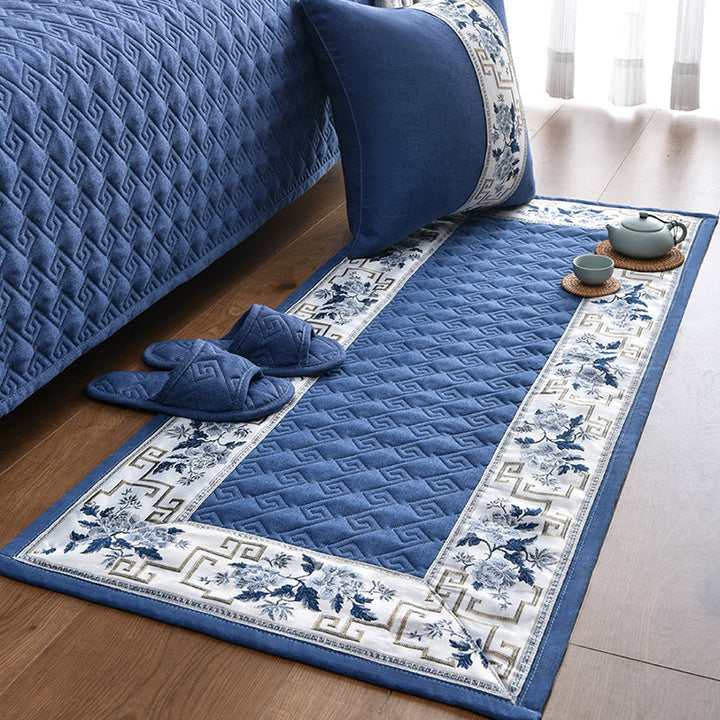 BowLift | Multi-colored Asia Rug Polypropylene Flower Print Carpet Non-slip Backing Pet-friendly Carpet for Bedroom