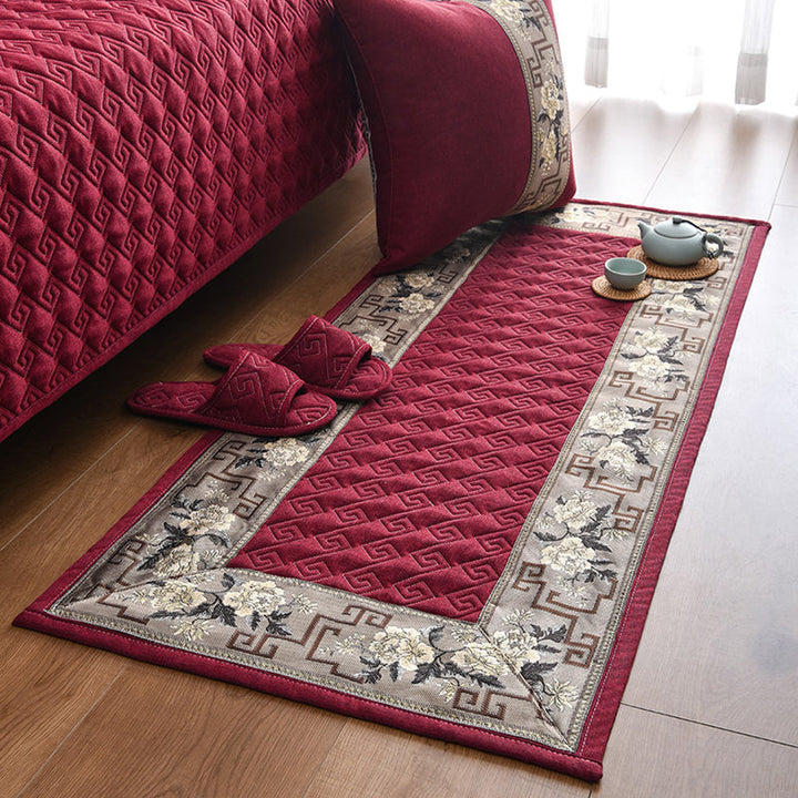 BowLift | Multi-colored Asia Rug Polypropylene Flower Print Carpet Non-slip Backing Pet-friendly Carpet for Bedroom