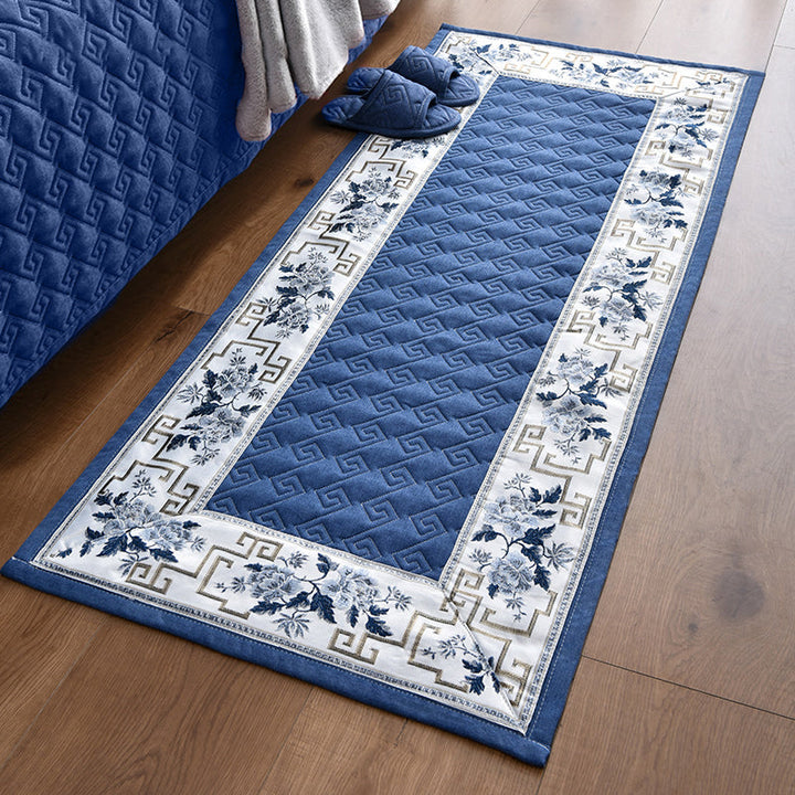 BowLift | Multi-colored Asia Rug Polypropylene Flower Print Carpet Non-slip Backing Pet-friendly Carpet for Bedroom