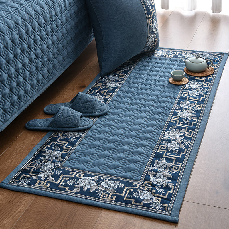 BowLift | Multi-colored Asia Rug Polypropylene Flower Print Carpet Non-slip Backing Pet-friendly Carpet for Bedroom
