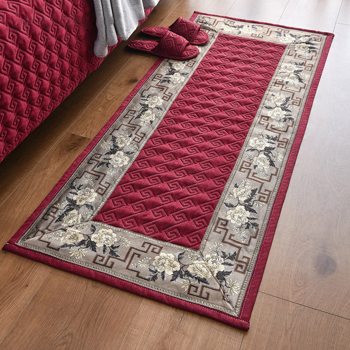 BowLift | Multi-colored Asia Rug Polypropylene Flower Print Carpet Non-slip Backing Pet-friendly Carpet for Bedroom