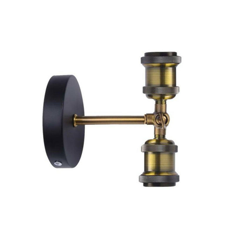 BowLift | Antique Brass Naked Bulb Base Wall Lamp Industrial Metal 1 Head Garage Wall Lamp with Rotatable Arm