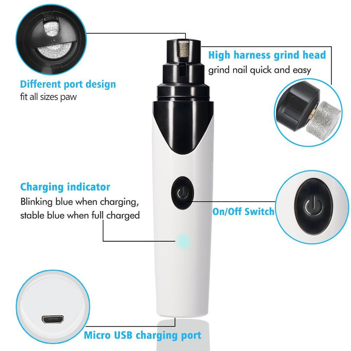 BowLift | Rechargeable Pet Nail Grinder Soundless Good for Pet's Health