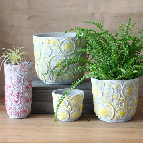 Decorative flower vase made of ceramic with relief structure Bowlift