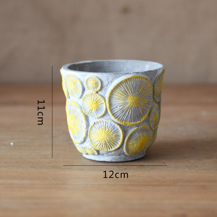 Decorative flower vase made of ceramic with relief structure Bowlift