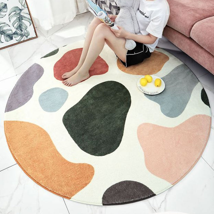 BowLift | Modern Living Room Rug Multicolor Color Block Indoor Rug Synthetic Non-Slip Stain Resistant Rug
