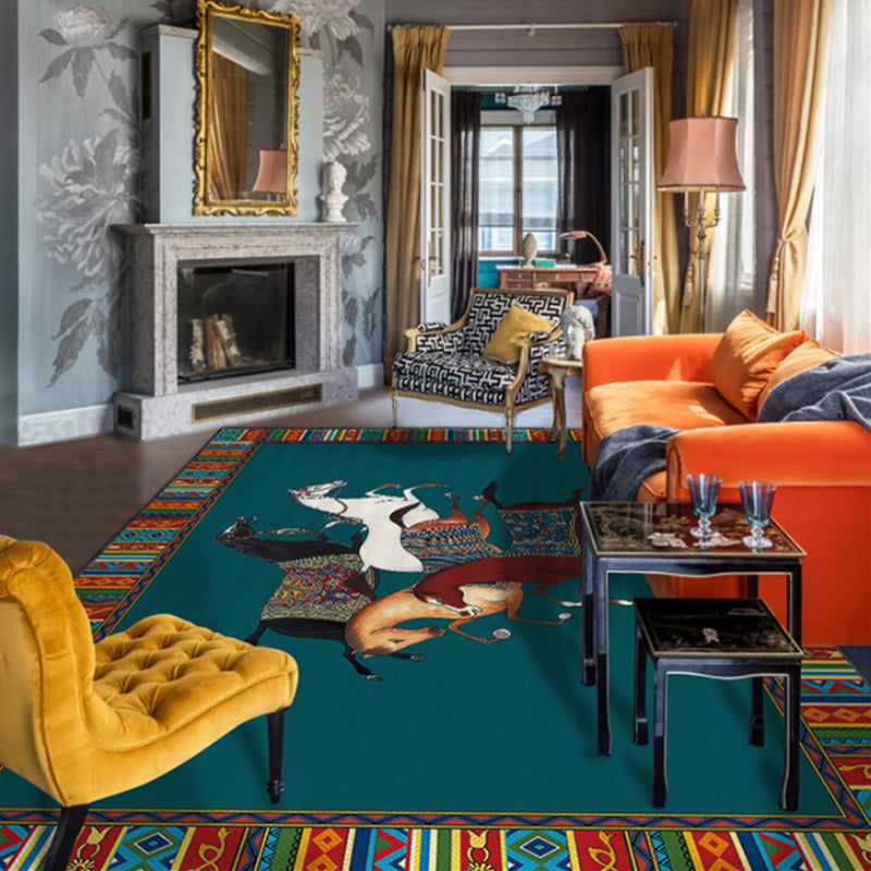 BowLift | Modern bedroom carpet Multicolor animal print indoor carpet Polyester non-slip backing pet-friendly rug