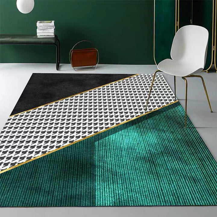 BowLift | Nordic Geo Printed Rug Multi-Color Synthetic Carpet Easy Care Machine Washable Indoor Carpet for Parlor