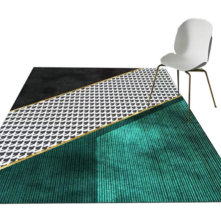 BowLift | Nordic Geo Printed Rug Multi-Color Synthetic Carpet Easy Care Machine Washable Indoor Carpet for Parlor