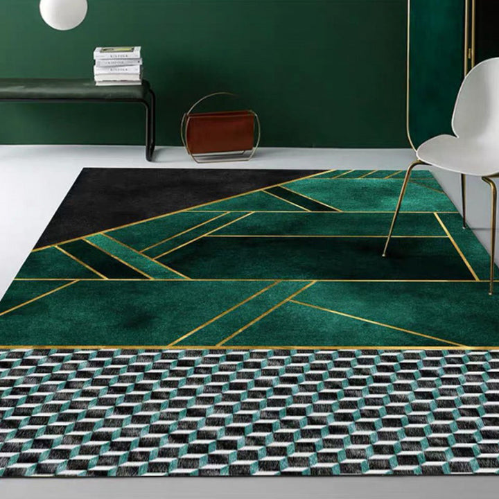 BowLift | Nordic Geo Printed Rug Multi-Color Synthetic Carpet Easy Care Machine Washable Indoor Carpet for Parlor