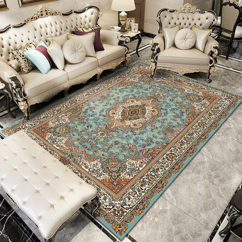 BowLift | Nostalgia Floral Printed Rug Multicolor Synthetic Indoor Rug Non-Slip Backing Washable Rug for the Living Room