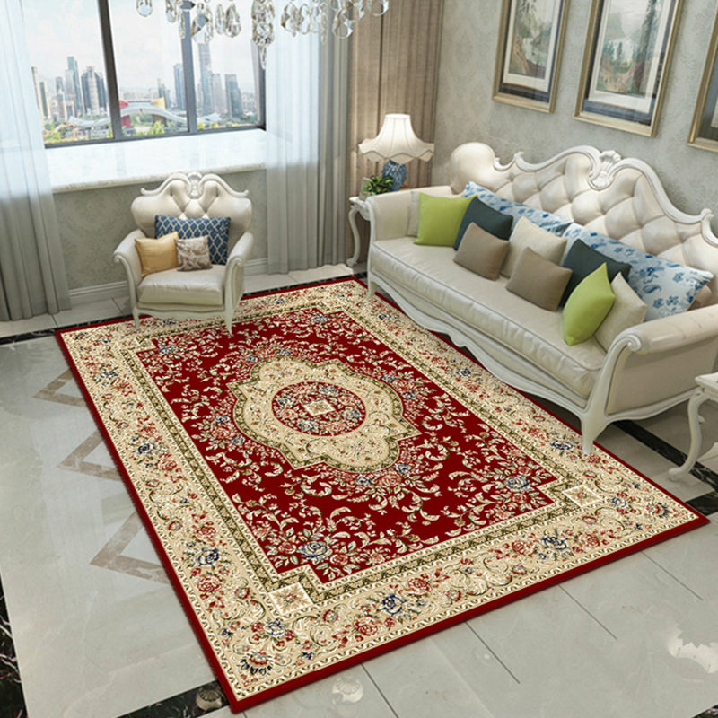 BowLift | Nostalgia Floral Printed Rug Multicolor Synthetic Indoor Rug Non-Slip Backing Washable Rug for the Living Room