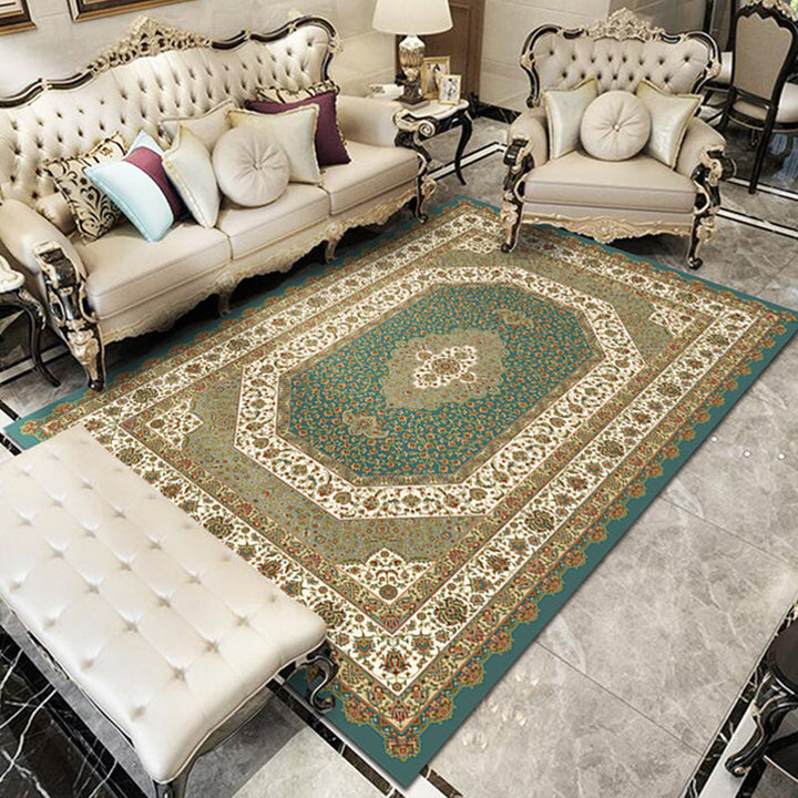 BowLift | Nostalgia Floral Printed Rug Multicolor Synthetic Indoor Rug Non-Slip Backing Washable Rug for the Living Room