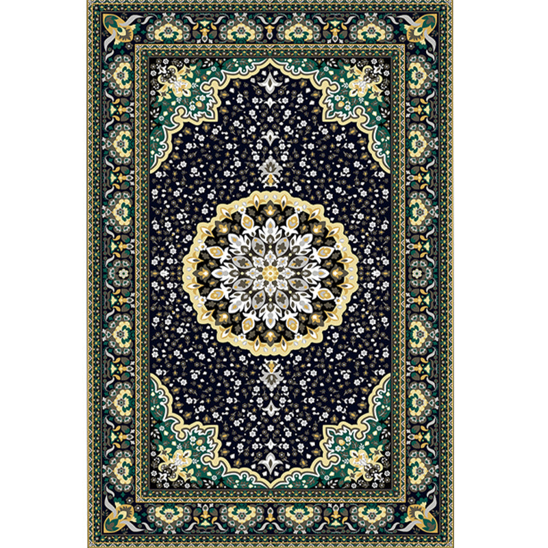 BowLift | Nostalgia Floral Printed Rug Multicolor Synthetic Indoor Rug Non-Slip Backing Washable Rug for the Living Room