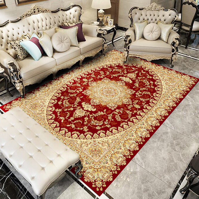 BowLift | Nostalgia Floral Printed Rug Multicolor Synthetic Indoor Rug Non-Slip Backing Washable Rug for the Living Room