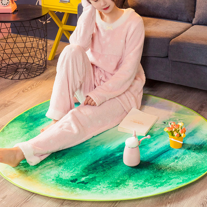 BowLift | Modern Space Print Rug Multi Color Polypropylene Indoor Rug Non-Slip Pet Friendly Area Carpet for Bedroom