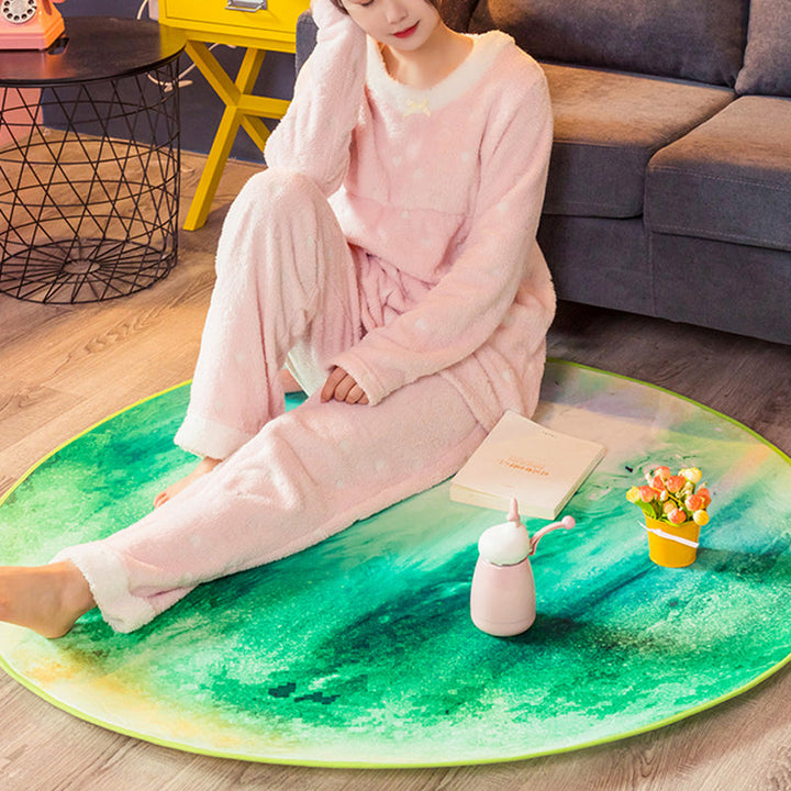 BowLift | Modern Space Print Rug Multi Color Polypropylene Indoor Rug Non-Slip Pet Friendly Area Carpet for Bedroom