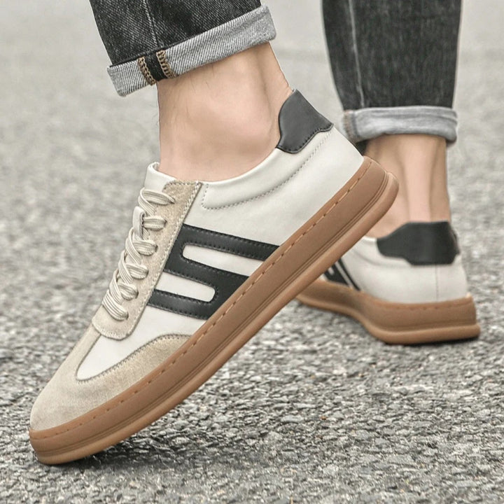 Leather and Suede Low-Top Sneakers