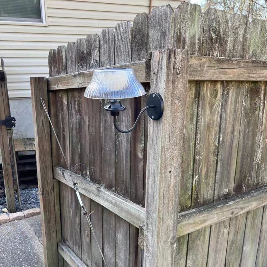 Contemporary Retro Solar Iron Alloy Plastic LED Waterproof Wall Sconce Lamp For Outdoor | Bowlift