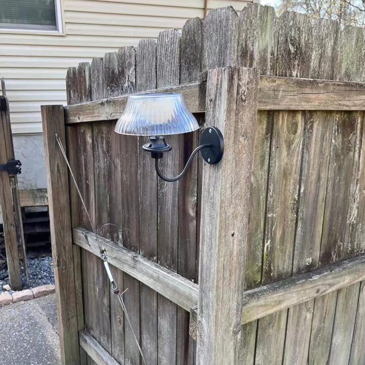 Contemporary Retro Solar Iron Alloy Plastic LED Waterproof Wall Sconce Lamp For Outdoor | Bowlift