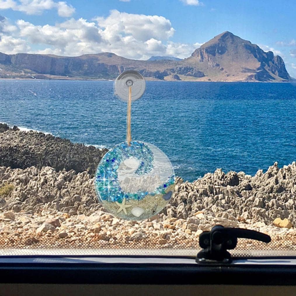 BowLift | Sea glass sun catcher - Ocean breaking wave beach ornament