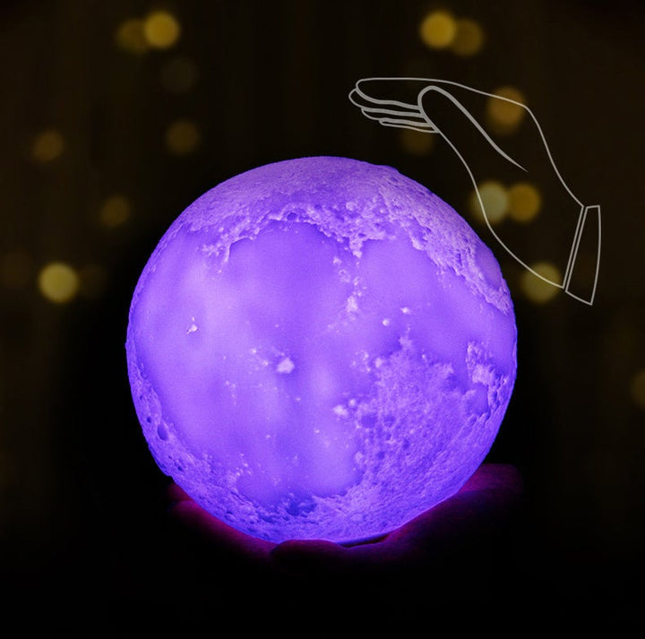 BowLift | Creative Mini Rechargeable 3D Printed Moon 1-Light LED Table Lamp