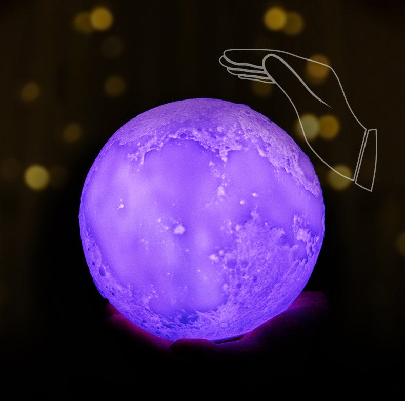 BowLift | Creative Mini Rechargeable 3D Printed Moon 1-Light LED Table Lamp