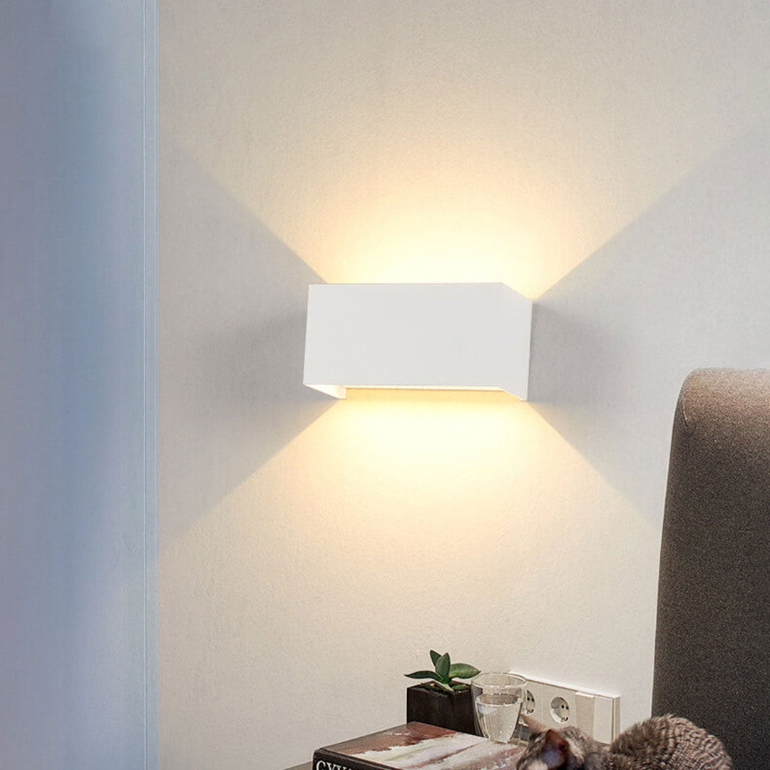 Modern Outdoor Waterproof Rectangular LED Up and Down Illuminated Outdoor Wall Sconce Lamp | Bowlift