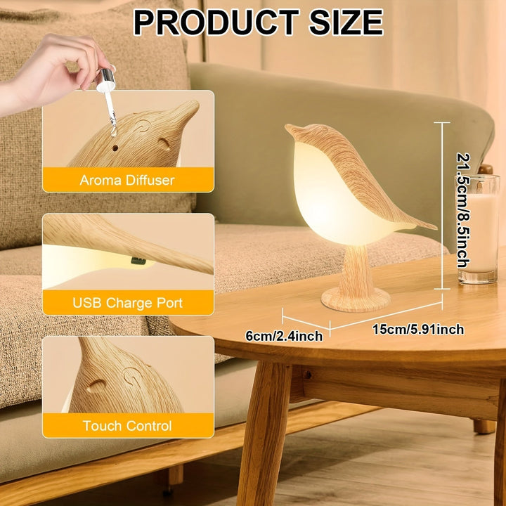 BrightNest - USB LED Bird Table Lamp with Touch Bowlift