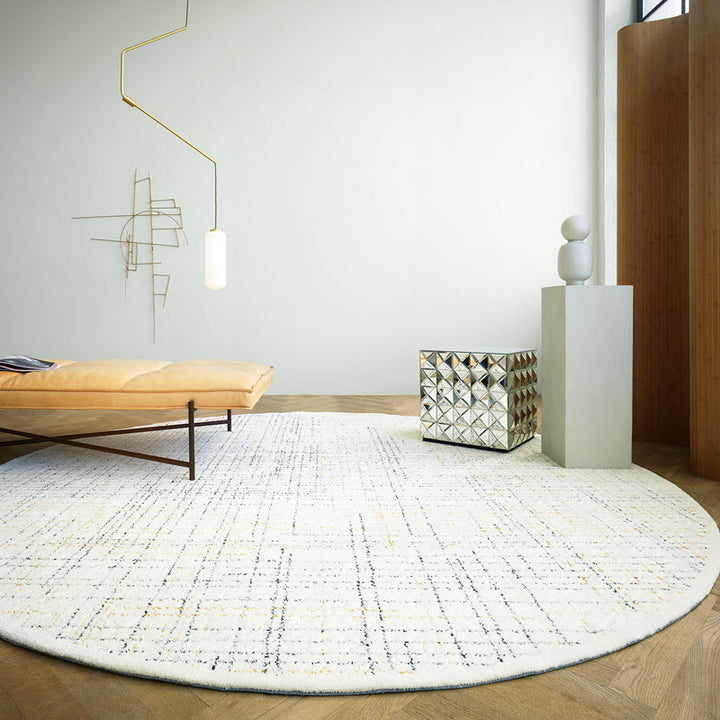 Nordic Decoration Rug Beige Check Printed Indoor Rug Polyester Non-Slip Backing Easy Care Rug | Bowlift