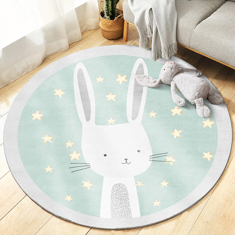 Cute Bedroom Rug Multicolored Cartoon Printed Carpet Synthetic Non-Slip Back Washable Indoor Rug | Bowlift
